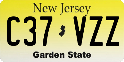 NJ license plate C37VZZ
