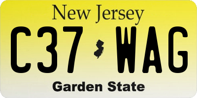 NJ license plate C37WAG