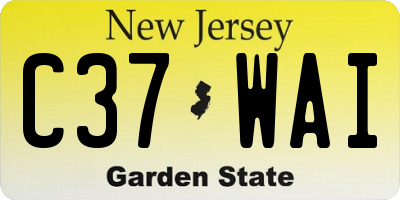 NJ license plate C37WAI
