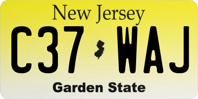 NJ license plate C37WAJ