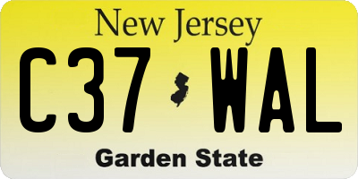 NJ license plate C37WAL