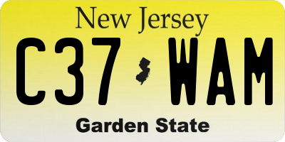 NJ license plate C37WAM