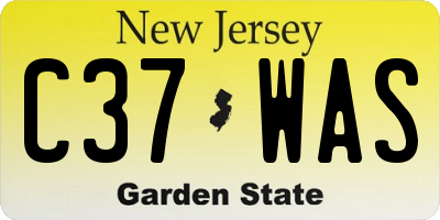 NJ license plate C37WAS