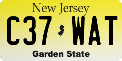 NJ license plate C37WAT