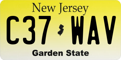 NJ license plate C37WAV