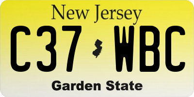 NJ license plate C37WBC