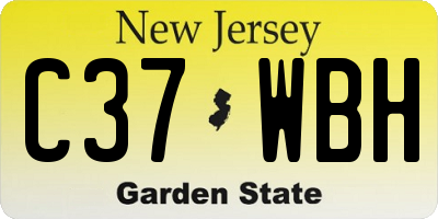 NJ license plate C37WBH