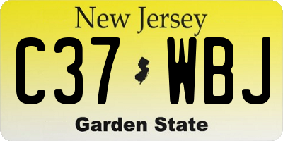 NJ license plate C37WBJ