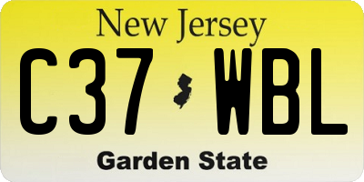NJ license plate C37WBL