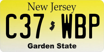 NJ license plate C37WBP