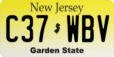 NJ license plate C37WBV