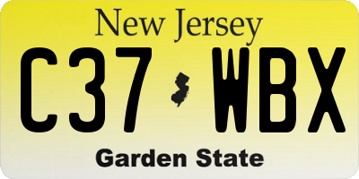 NJ license plate C37WBX