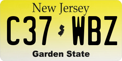 NJ license plate C37WBZ
