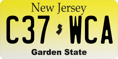NJ license plate C37WCA