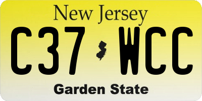 NJ license plate C37WCC