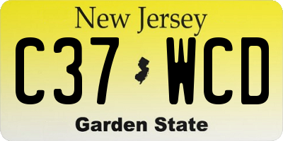 NJ license plate C37WCD