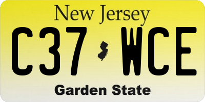 NJ license plate C37WCE