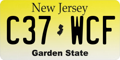 NJ license plate C37WCF