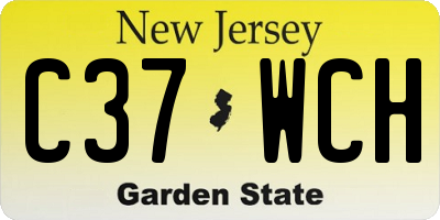 NJ license plate C37WCH