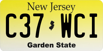 NJ license plate C37WCI