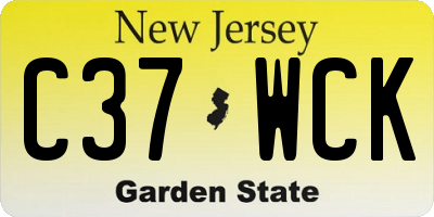 NJ license plate C37WCK