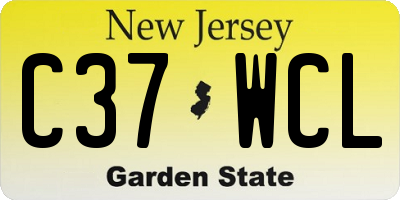NJ license plate C37WCL