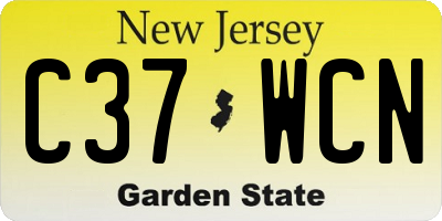 NJ license plate C37WCN