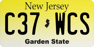 NJ license plate C37WCS