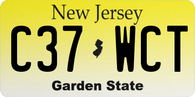 NJ license plate C37WCT