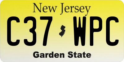 NJ license plate C37WPC