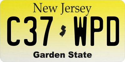 NJ license plate C37WPD