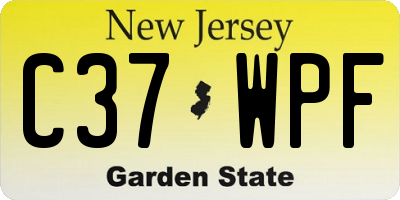 NJ license plate C37WPF