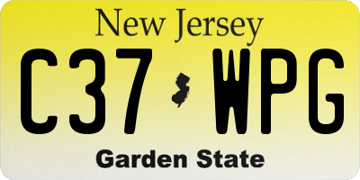 NJ license plate C37WPG