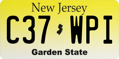 NJ license plate C37WPI