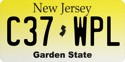NJ license plate C37WPL