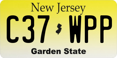 NJ license plate C37WPP