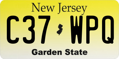 NJ license plate C37WPQ