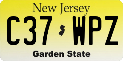 NJ license plate C37WPZ