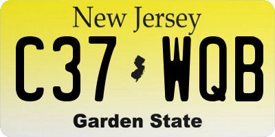 NJ license plate C37WQB