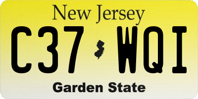 NJ license plate C37WQI