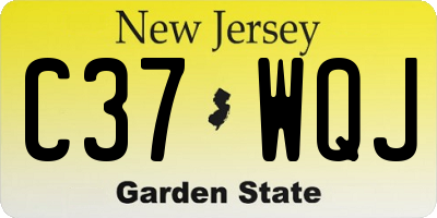 NJ license plate C37WQJ