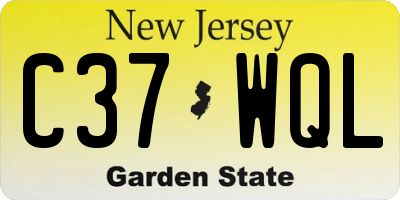 NJ license plate C37WQL