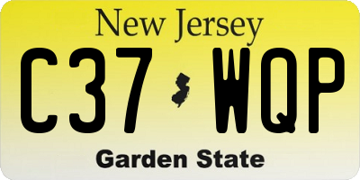 NJ license plate C37WQP
