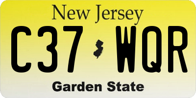 NJ license plate C37WQR