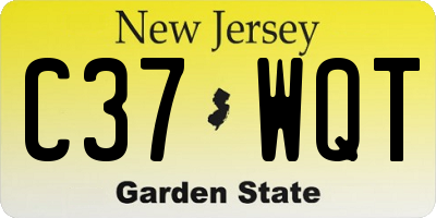 NJ license plate C37WQT
