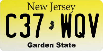 NJ license plate C37WQV