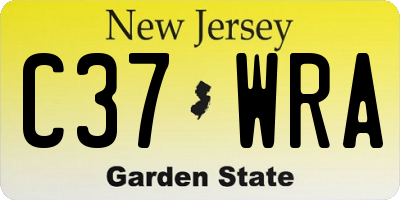 NJ license plate C37WRA