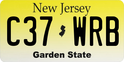 NJ license plate C37WRB