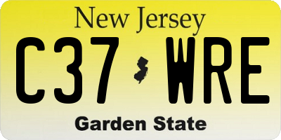 NJ license plate C37WRE