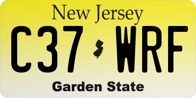 NJ license plate C37WRF